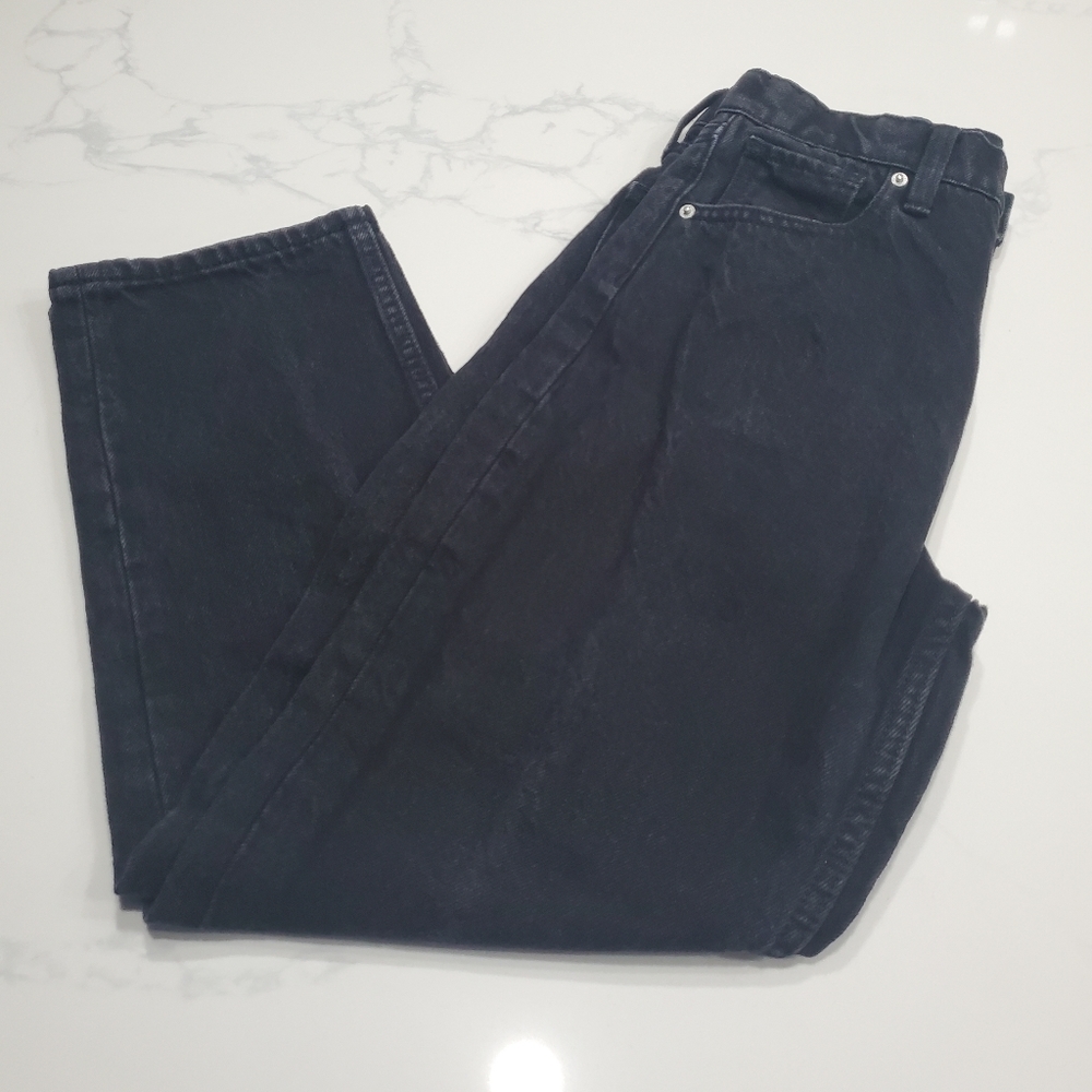 Old Navy high rise slouchy straight black jean